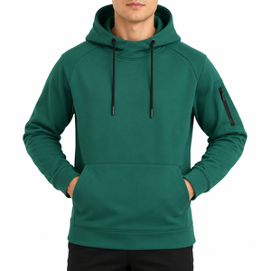 Sudadera con Capucha para Hombre, Color Verde, Manga Raglán, Corte Regular, Estilo Casual, Tejido Francés, para Otoño - Product Image 2