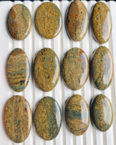 ASHU GEMS โอเชียนแจสเปอร์ คาโบชอง ทำมือ ขัดเรียบ โอเชียนแจสเปอร์ พลอยหลวมสำหรับทำเครื่องประดับ พลอยคาโบชองขนาดฟรีไซส์ - Product Image 1
