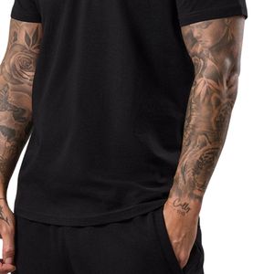เสื้อยืดเจอร์ซีย์สีดำสำหรับผู้ชายแขนสั้นเสื้อยืดออกกำลังกายในยิมระบายอากาศได้น้ำหนักเบาวิ่งออกกำลังกาย - Product Image 6