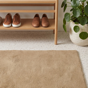 Tapis tufté à la main beige naturel de qualité supérieure, tapis moelleux texturé pour salon, chambre à coucher, décoration de sol moderne et minimaliste pour la maison - Product Image 4