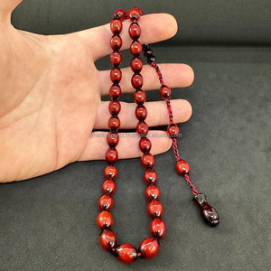 ลูกปัดอธิษฐานอิสลาม33เม็ดทำด้วยมือเรซิ่นสีดำสีแดง tasbih misbaha subha tespih - Product Image 5
