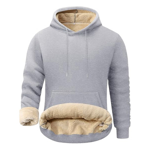 WHOLESALE WINTER FLEECE PULLOVER CUSTOMIZED <b>SHERPA</b> <b>LINED</b> HOODIE WARM THICK PLUSH HEAVYWEIGHT CASUAL STREETWEAR MANUFACTURER - Product Image 6