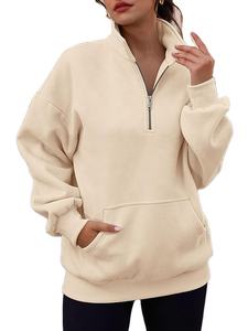 OEM Custom Women's Oversized Pullover Fleece Sweatshirts Preppy Fall/Winter Fashion with Hooded Drop-<b>shoulder</b> Hoodies - Product Image 3
