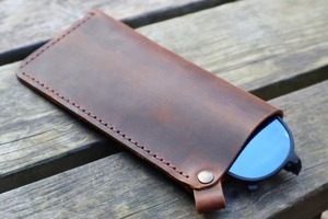New Genuine Leather Classic Handmade <b>Glasses</b> Cover Luxury Eyewear <b>Case</b> Full Grain Leather Sunglasses Pouch LGC-0167 - Product Image 4