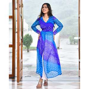 ชุดคุรตะสีม่วงน้ำเงินหลากสี ไซส์ XS - Product Image 2