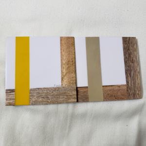 ที่รองแก้วทำจากเรซินฝังทองเหลืองหรูหราสีกรมท่าขายดีของขวัญแต่งงานตามสั่ง-เสื่อและแผ่นรองจากธรรมชาติ - Product Image 5