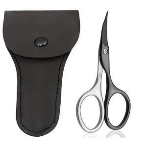 Tijeras para Cutículas de Acero Inoxidable con Hoja Curva, Bajo MOQ, Logotipo Personalizado, Punta Afilada, Duraderas, Ligeras, con Estuche de PU, OEM - Product Image 1