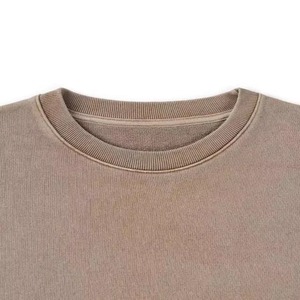 Sweat-shirts personnalisés en daim pour hommes, 330G, avec logo ODM, manches longues, coupe ample, col rond, sweat-shirts unis - Product Image 6