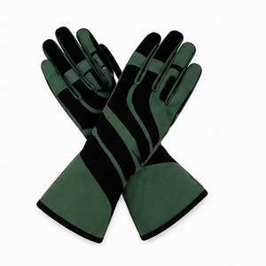 Gants de course à doigts entiers en polyester et coton, revêtement antidérapant en polyuréthane, fermeture auto-agrippante, pour activités de plein air masculines, vert racing - Product Image 4