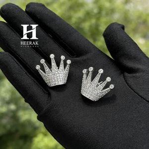 Pendientes de Corona de Diamantes de Lujo Totalmente Pavimentados, Oro de 14K, Estilo Tiara de Rey y Reina, Joyería Hip Hop para Hombre y Mujer - Product Image 2