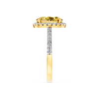 Bague personnalisée de luxe en or massif 14K 9K 10K 18K avec diamant jaune de laboratoire 2 carats, certifiée IGI, bijoux fins pour la vente en gros E201268