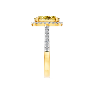 Bague personnalisée en or massif 14K 9K 10K 18K avec diamant jaune de laboratoire 2 carats, certifiée éthique, bijoux fins, MOQ 3 pièces 10 pièces RJC OEM ODM E201282 - Product Image 4
