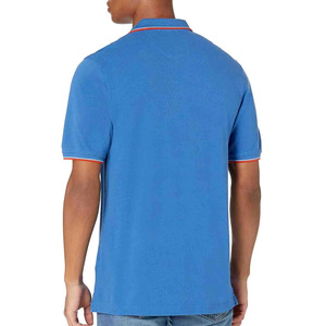 Men's Solid <b>Blue</b> Short Sleeve <b>Polo</b> <b>Shirt</b> Pique Knitted Fabric Regular Fit Button Front Casual Style Breathable - Product Image 5