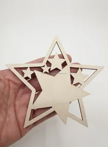 เครื่องประดับแบบแขวนทำจากไม้ที่ตัดด้วยเลเซอร์สำหรับตกแต่งทรงขนมที่มีขนาดตามสั่งสำหรับเทศกาลคริสต์มาสบ้านแบบทำมือ - Product Image 5