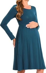 Camiseta de Maternidad de Manga Larga de Color Sólido, Vestido de Embarazo, Ropa de Maternidad 100% Algodón Transpirable Estampado - Product Image 5