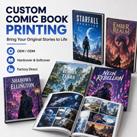 Impression de bandes dessinées personnalisées, finitions de couverture premium, mat, brillant, vernis UV sélectif, gaufrage, OEM, ODM