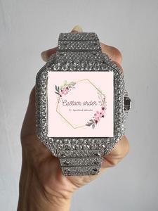 Reloj Clásico de Lujo para Hombre, Completamente Cubierto de Diamantes Moissanite, con Esfera de Fecha y Correa de Acero Inoxidable Resistente, Joyería Hip Hop para Fiestas - Product Image 2