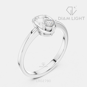 Bague en or blanc 14 carats pour femme avec diamant de laboratoire taille ronde de 0,146 carat, certifiée IGI, couleur F+, clarté VS+, bijoux de fiançailles, cadeau pour femme - Product Image 2