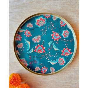 Assiettes décoratives personnalisées en acier émaillé pour restaurant, motif mandala coloré, aspect peint à la main, vaisselle en émail de qualité alimentaire, plat en métal - Product Image 4