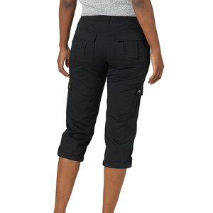 2026 New Arrival Women's Cargo Shorts Below Knee Length High Elasticity Button Fly Waistband 100% Cotton Solid Pattern Women's S - Product Image 3