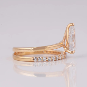 Anillo de diamantes de primera calidad con forma de pera de 2.40 ct, certificado IGI, diamante cultivado en laboratorio, anillo de boda y compromiso - Product Image 2