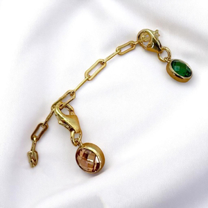 Amuleto de Cuarzo Granate de 6mm |   Cierre de Langosta Redondo Chapado en Oro para Colgante, Accesorio de Joyería - Product Image 4