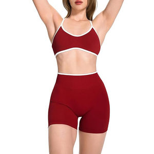 Premium Crimson <b>Red</b> Seamless <b>Booty</b> Lifting <b>Shorts</b> High Waisted Tummy Control Gym Workout Yoga <b>Shorts</b> Biker Running <b>Short</b> - Product Image 4