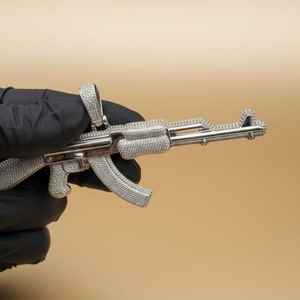 Colgante de Lujo para Hombre con Diamantes VVS Moissanite y Diseño de Pistola, Certificado GCI IDGL, Joyería de Moda Hip Hop, Plata 925 - Product Image 5