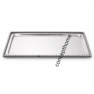 Plateau de service rectangulaire en acier inoxydable, grand, décoratif, écologique, fait main, élégant, de qualité commerciale, durable, pour table - Product Image 5