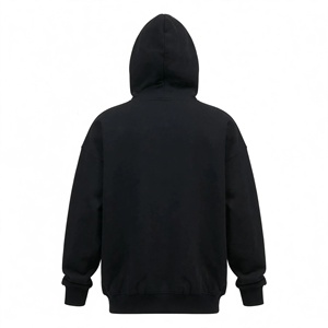 Sweat-shirt à capuche zippé pour homme en molleton bouclette 400 g/m², double fermeture éclair, coupe ample, streetwear hiver, OEM - Product Image 2