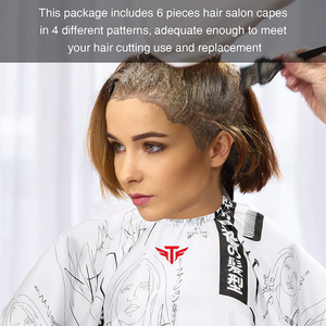 Cape de coiffure personnalisée avec motif imprimé, imperméable et anti-adhérente, pour adultes - Product Image 4