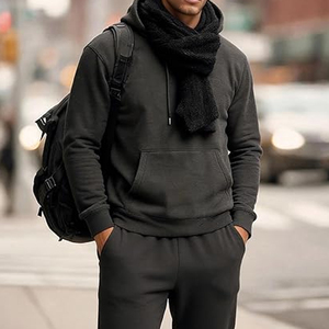 Conjunto Deportivo Informal para Hombre con Capucha de Algodón, Sudadera con Capucha y Pantalones Deportivos, Ropa Deportiva Cómoda para Uso Diario - Product Image 3