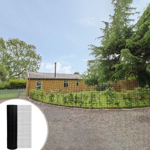 Rete Metallica Saldata Rivestita in Vinile Nero 60 Pollici X 50 Piedi, Maglia 2'' X 4'', 16Ga, Recinzione in PVC per Giardini e Pollai - Product Image 5