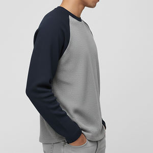 OEM/ODM Custom Made 100% Pure Cotton 180g Full Sleeve Summer Wear Ringer T-Shirt O-Neck Breathable Solid Men Hip Hop Loose Fit - Product Image 6