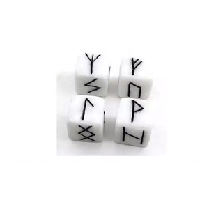 White Jade square cube <b>crystal</b> rune <b>set</b> natural Wicca Energy Stone for Intuition Meditation Protection Viking Runes Wholesale - Product Image 2