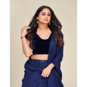 Desgaste de rendimiento de diseñador Lehenga Choli con Secuencia y trabajo de hilo - Product Image 4