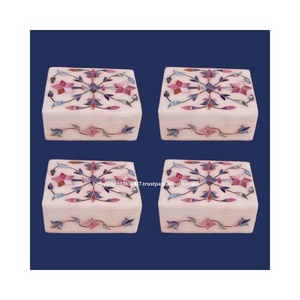 Caja de incrustaciones de mármol de producto superior de diseño de la mejor calidad con uso de Material de nácar para almacenamiento de joyas artículo de embalaje de regalo - Product Image 1