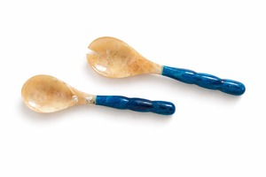 Juego de Pinzas para Ensalada de Resina Marmoleada Colorida, Cucharas Decorativas con Mango Ondulado, Aptas para Alimentos, Regalo Estético para el Hogar - Product Image 5
