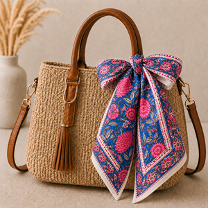 Multifunctional Casual Summer <b>Scarf</b> Floral Cotton <b>Square</b> <b>Scarf</b> Bandana Pink Blue White Patterned Lightweight Wrap - Product Image 5