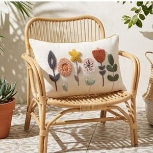 Housse de coussin lombaire en coton brodé floral, style nordique, rectangulaire, décorative, lavable, design fait main – Grande Vente - Product Image 5