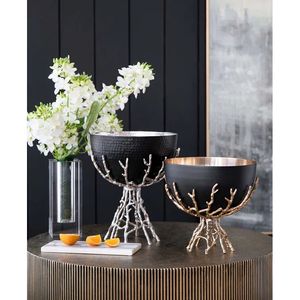 Premium Decorative Gold Designer leaf stand Serving Tableware Metal Hammered Branch Stand Serving Bowl for centrepiece decor - Product Image 1