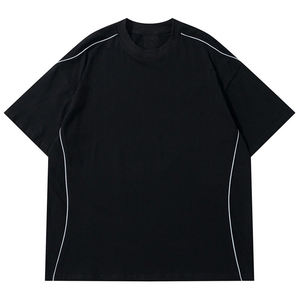 T-shirt surdimensionné pour homme personnalisé de qualité supérieure, en coton lourd, streetwear, décontracté, coupe ample, manches courtes, col rond, respirant, séchage rapide - Product Image 1