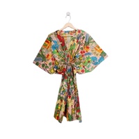Caftán de algodón con estampado para mujer, ropa de dormir Sexy de talla libre, varios colores