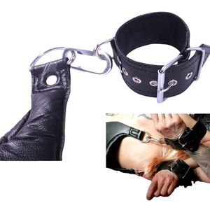 สายรัดข้อมือหนังวัวเย็บลายตกแต่ง กันน้ำ 100% สีดำ สำหรับผู้ใหญ่ ใช้สำหรับพันธนาการ - Product Image 4