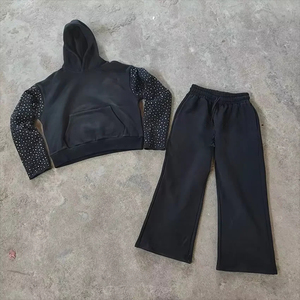 DIGGA CREATIONS Survêtement unisexe noir à capuche en polyester/coton avec cordon de serrage, séchage rapide, respirant, décontracté, pour le jogging, avec poches latérales - Product Image 3
