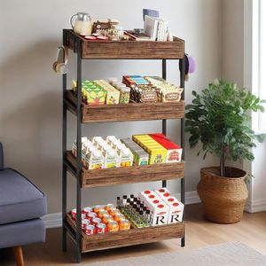 Espositore a 4 Ripiani per Snack, Scaffale per Negozi, Organizzatore per Conservazione di Patatine e Confezioni di Snack - Product Image 2