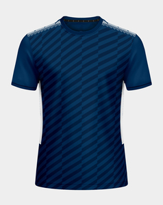 Nueva Camiseta de Fútbol Sublimada con Rayas Azules para Hombre, Cuello Redondo, Manga Corta, Absorbe la Humedad, Ajuste Atlético, 180 g - Product Image 1