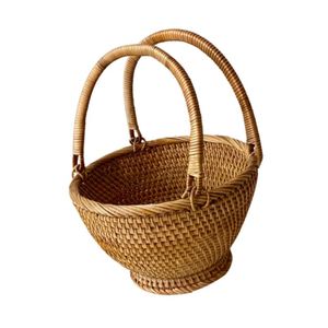 Cesta de Mimbre de Lujo, Cesta de Flores Decorativa, Cesta de Mimbre Multiusos para Almacenamiento y Regalos - Product Image 6