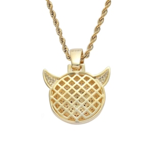 <b>Iced</b> <b>Out</b> Moissanite Angry Demon Face Pendant – Hip Hop Jewelry, Hand Set Moissanite Fierce Devil Pendant in 925 Sterling Silver - Product Image 5