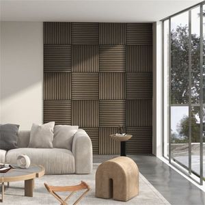 4 Pannelli Acustici in Legno 60x60 cm per Pareti di Casa e Ufficio - Product Image 1